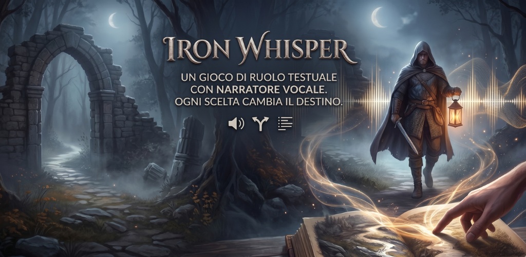 Iron Whisper TXT Vocal RPG — dark fantasy text RPG with voice narrator by MonkeyDoor